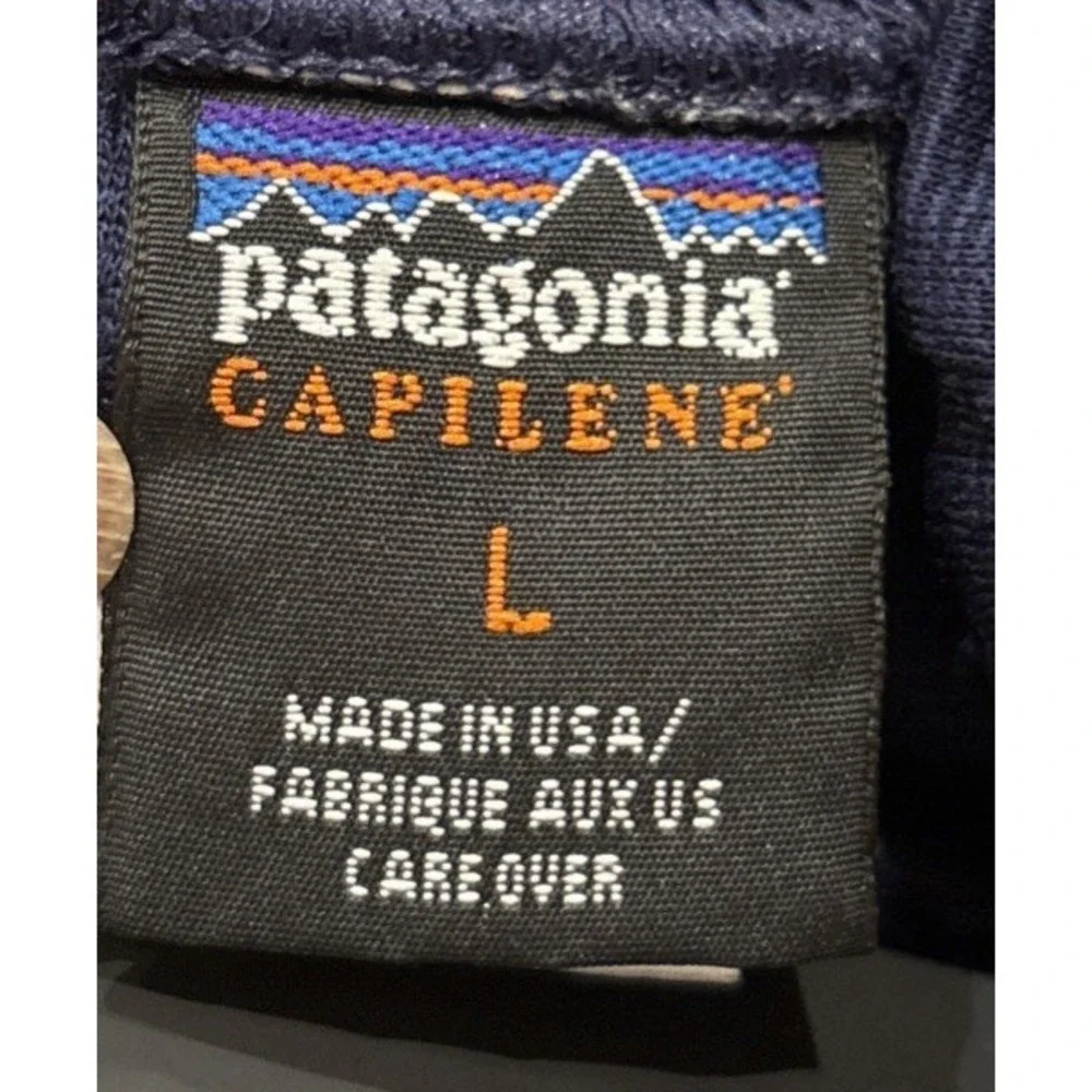 Vintage Patagonia Shirt Mens L Capilene Turtleneck Base Layer Navy Blue USA